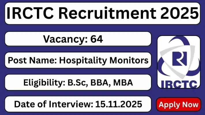 IRCTC-Recruitment-2025-64-Hospitality-Monitors-Posts-Apply-Now